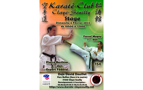 STAGE AVEC PIERRE BERTHIER 8ème DAN ET PASCAL MAGNY 7ème DAN